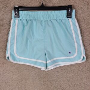 Champion Shorts Girls Kids Large Blue Running Brief Lined Athletic‎ Polyester